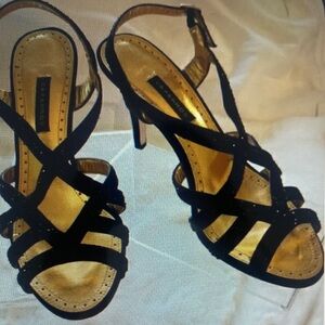 Caparros Black and Gold Strappy Heels
